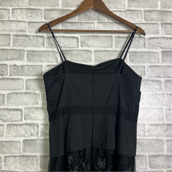 Alex Evenings Black Forman Midi Dress Sleeveless Strappy Floral Embellished 10 - Picture 3 of 9